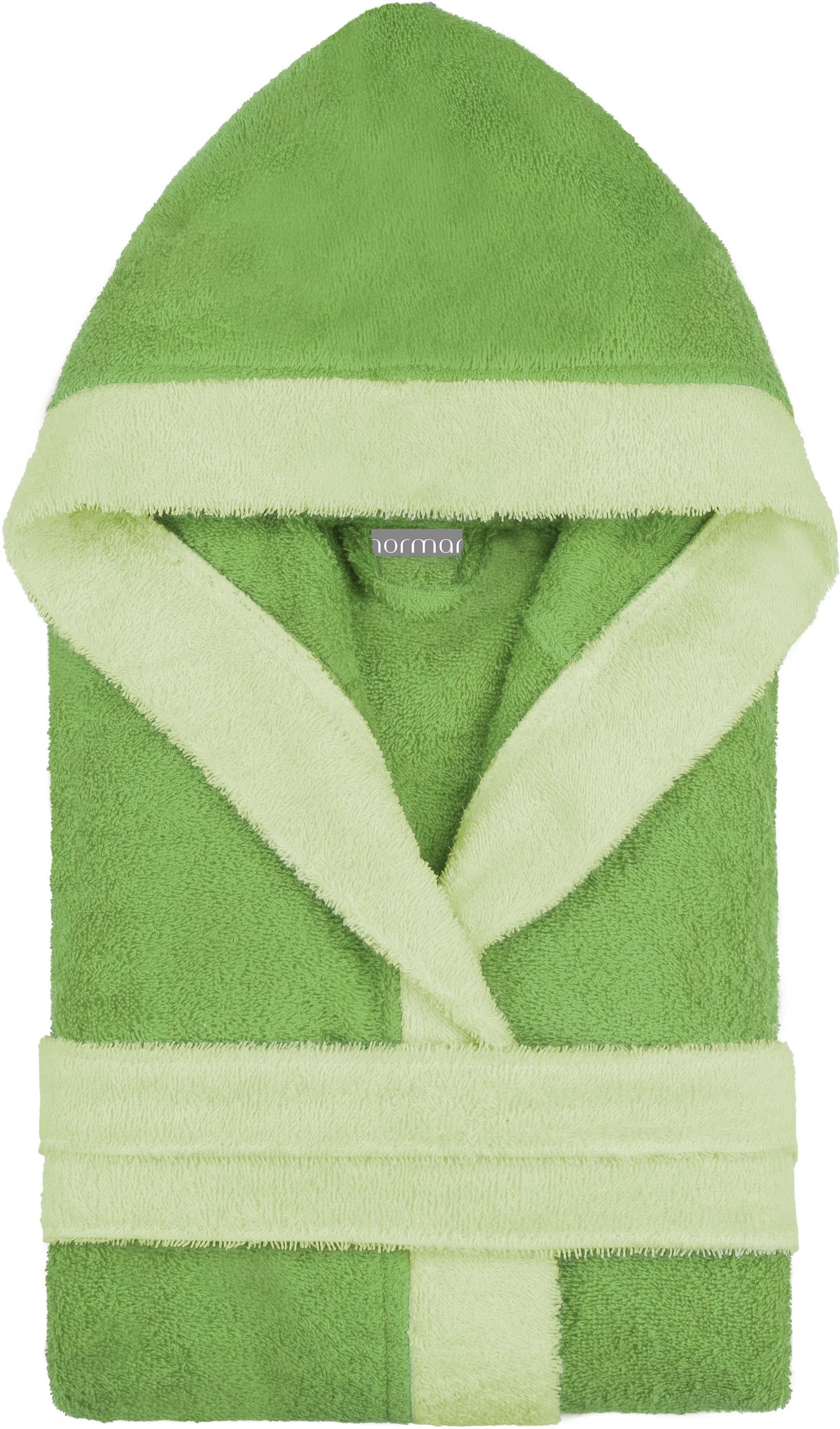 normani Kinderbademantel Kinder Bademantel aus Bio-Baumwolle Elounda, Bio-Baumwolle, Kapuze, Bindegürtel, Kinderbademantel aus weichem und schadtsofffreiem Material