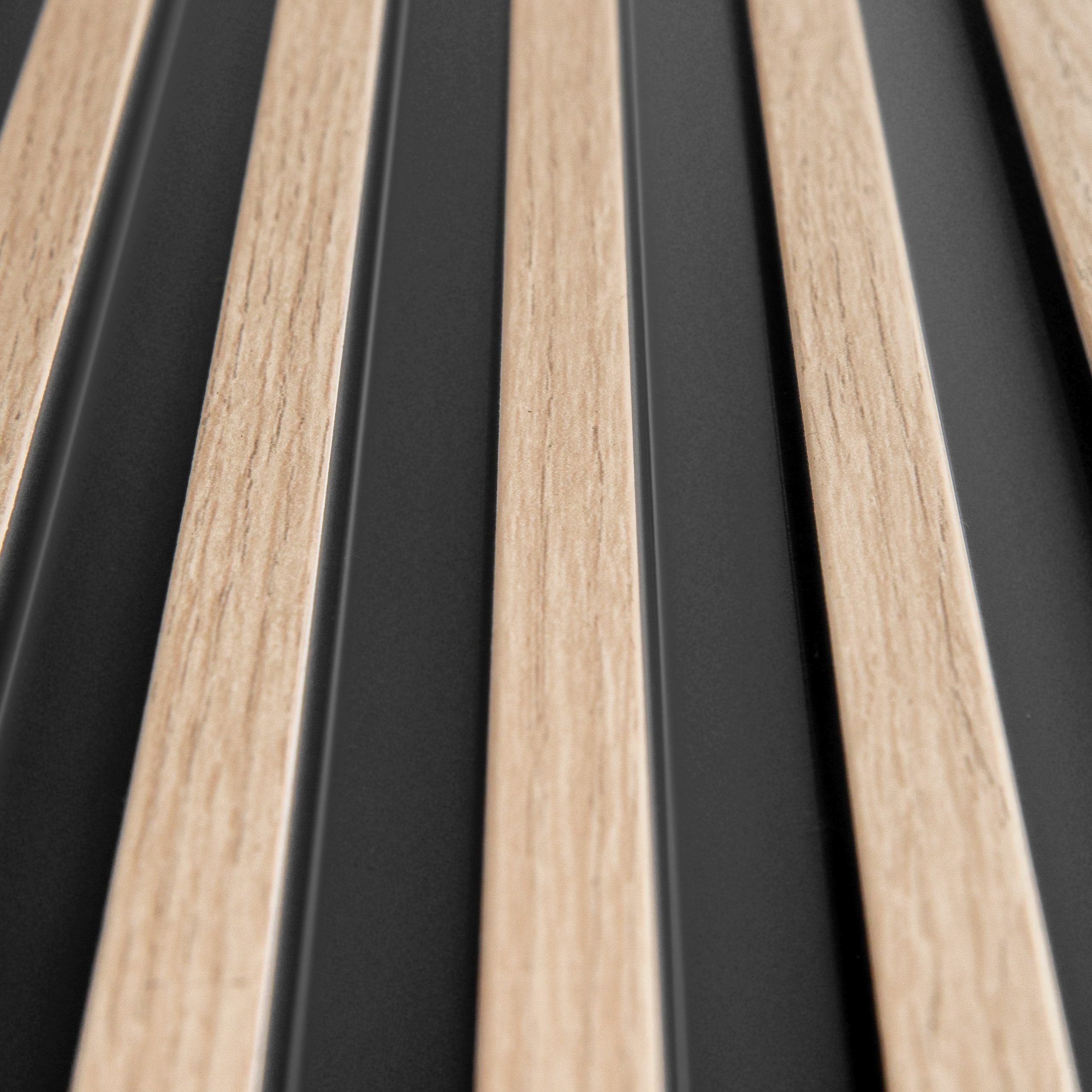 PROVISTON 3D Wandpaneel Polystyrol, 120 x 2700 mm, Eiche Hell, Akustikpaneele, 1 Stück