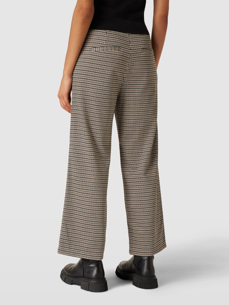 Culotte mit Hahnentrittmuster Modell 'Palina' in camel