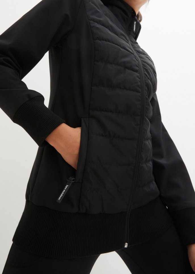 Hybrid Steppjacke mit Materialmix, wasserabweisend