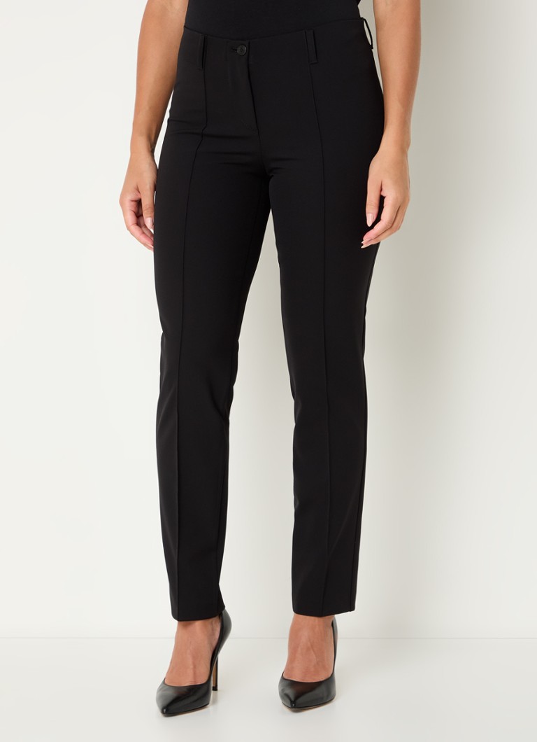Gardeur Hose mid waist slim fit trousers with press pleat