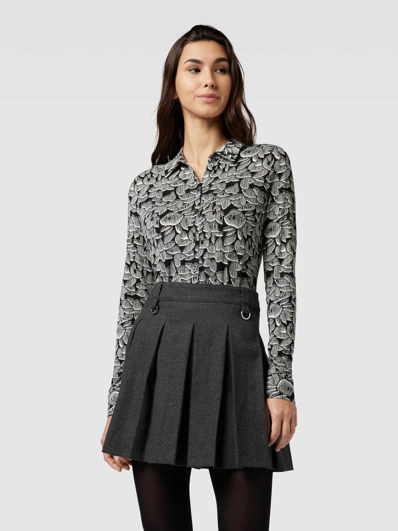 Bluse mit Hemdblusenkragen in black
