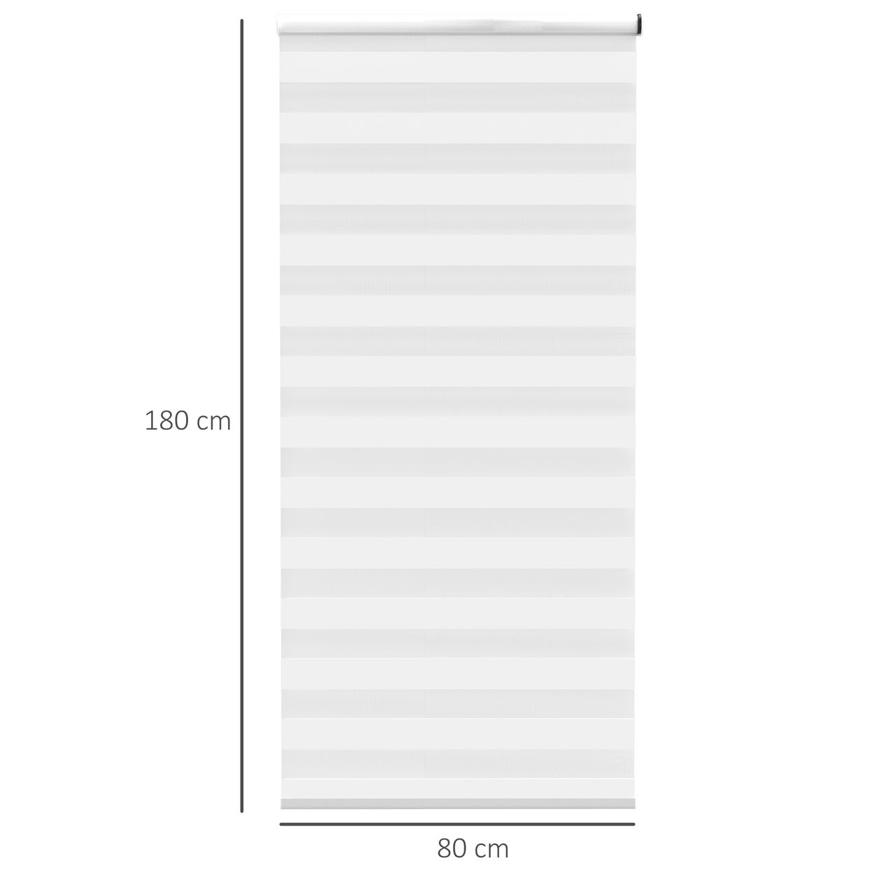 HOMCOM Fensterrollo, Elektrischer Zebra-Rollo, mit Fernbedienung, Weiß, 80x180cm