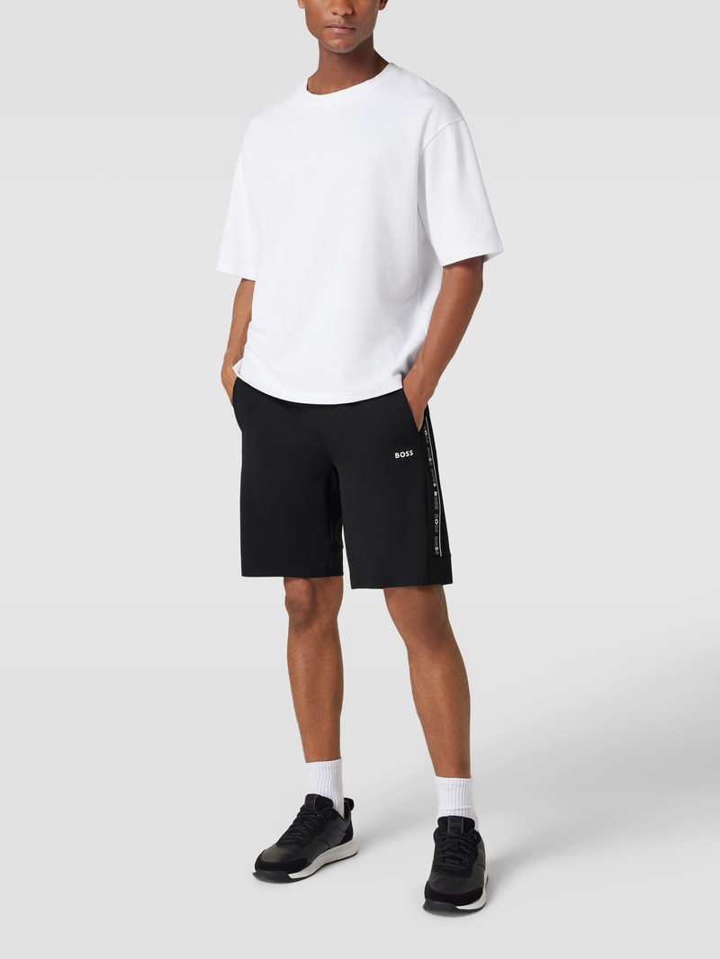 Shorts mit Galonstreifen Modell 'Headlo Gym' in schwarz