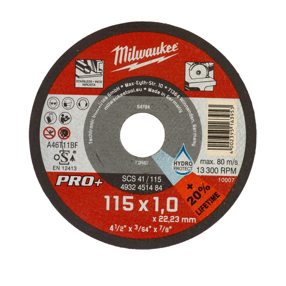 Milwaukee Accessories 4932451484 Rezalni disk za kovino SCS41 115 x 1 mm PRO+ (naročilo v pakiranjih po 50)
