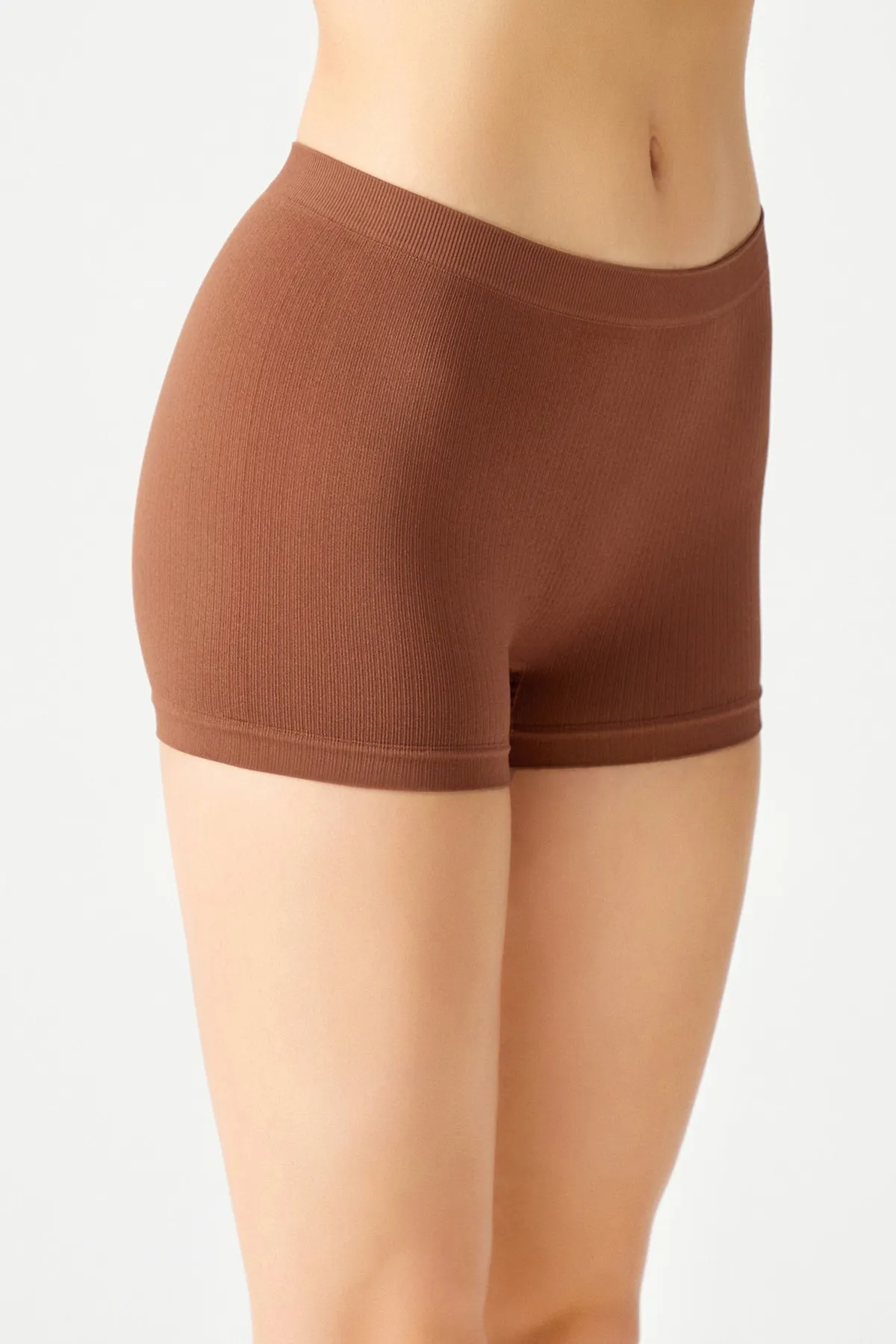 LOS OJOS  3-teilige gerippte nahtlose Boxershorts 3xboyshort