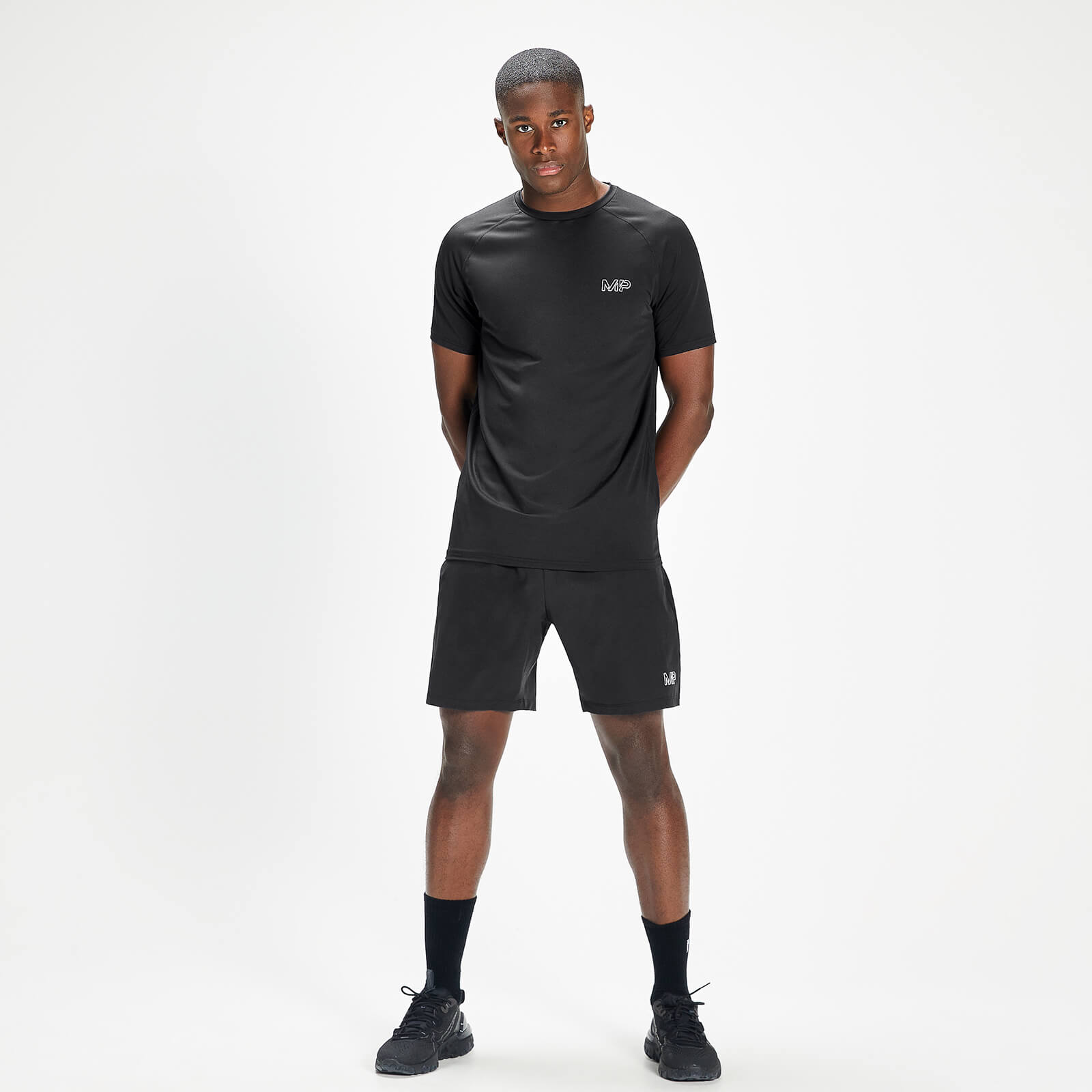T-shirt d’entraînement à manches courtes MP Infinity Mark Graphic pour hommes – Noir