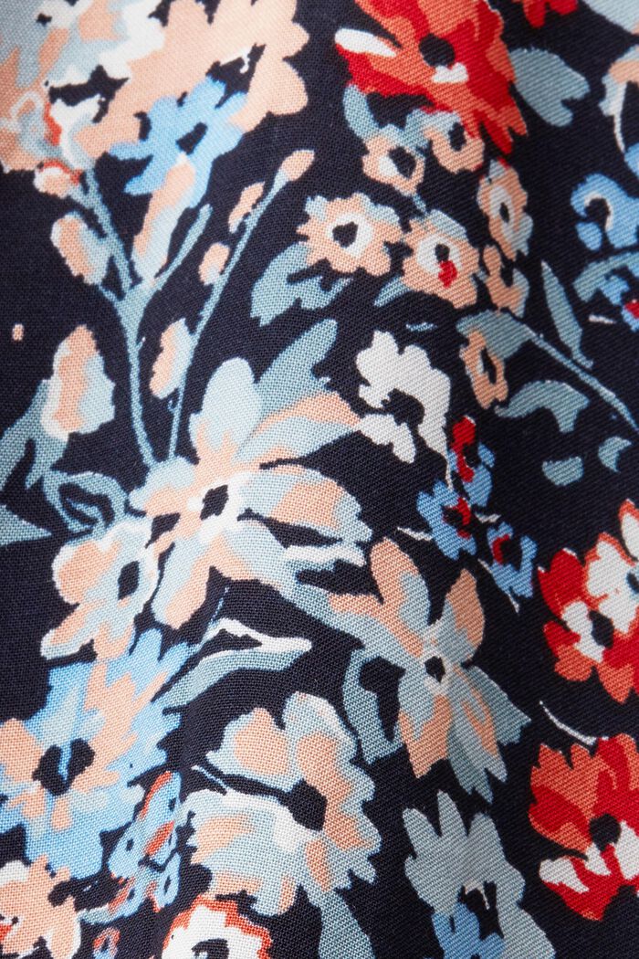Florale Bluse mit geschlitztem Ausschnitt