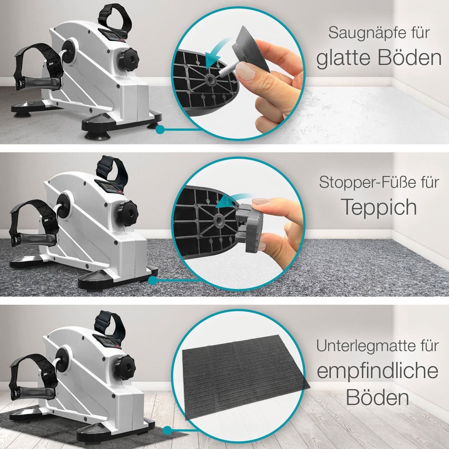 aktivshop Heimtrainer 2.0 (mini), mit Anti Rutschmatte