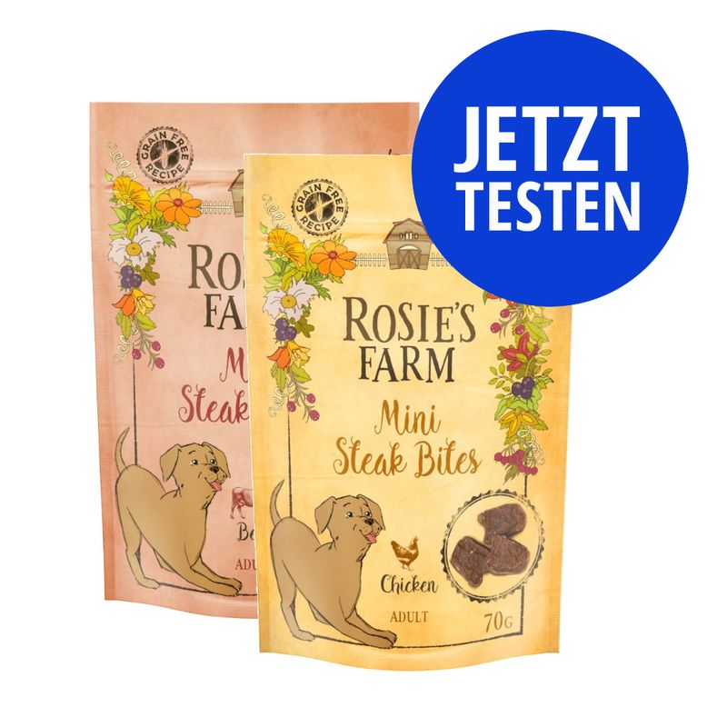 Probierpaket Rosie's Farm Adult Tender Steak Bites 2 x 70 g