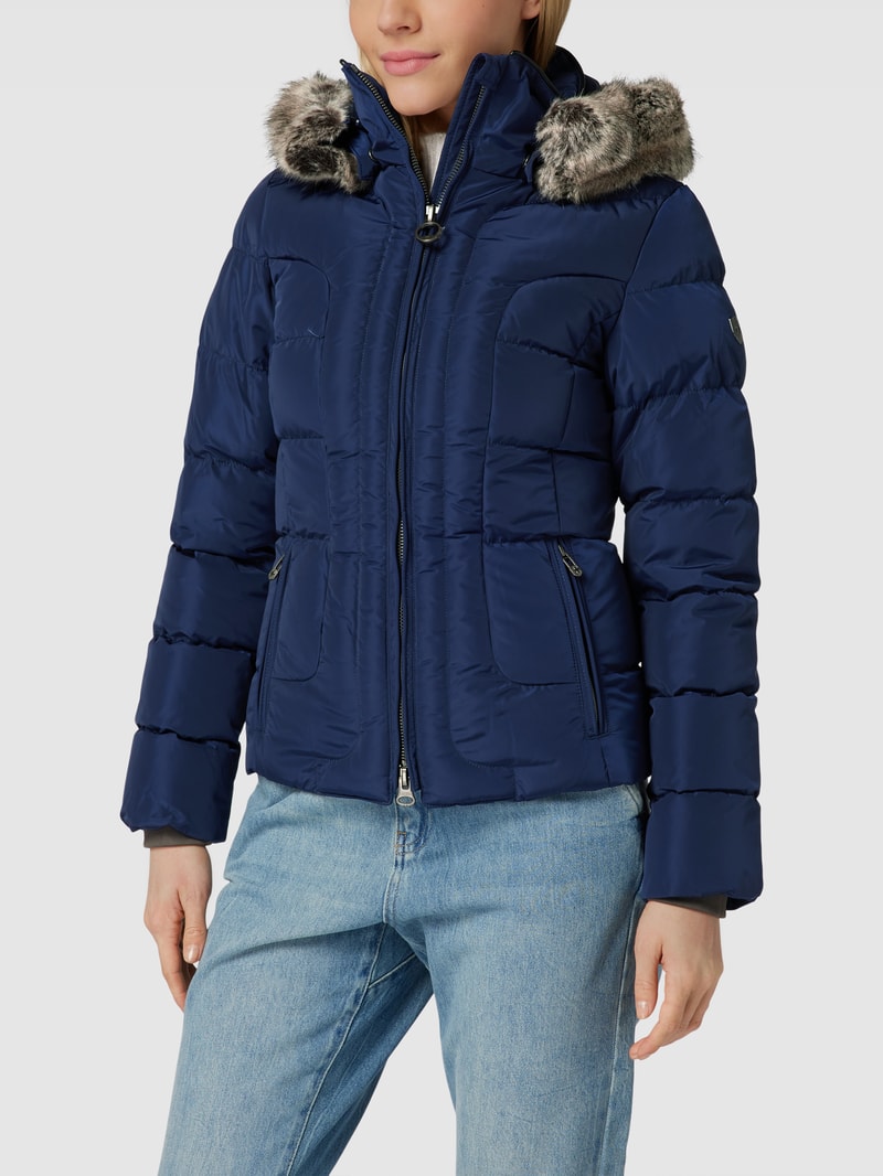 Steppjacke mit Webpelzbesatz Modell 'ASTORIA' in royalblau