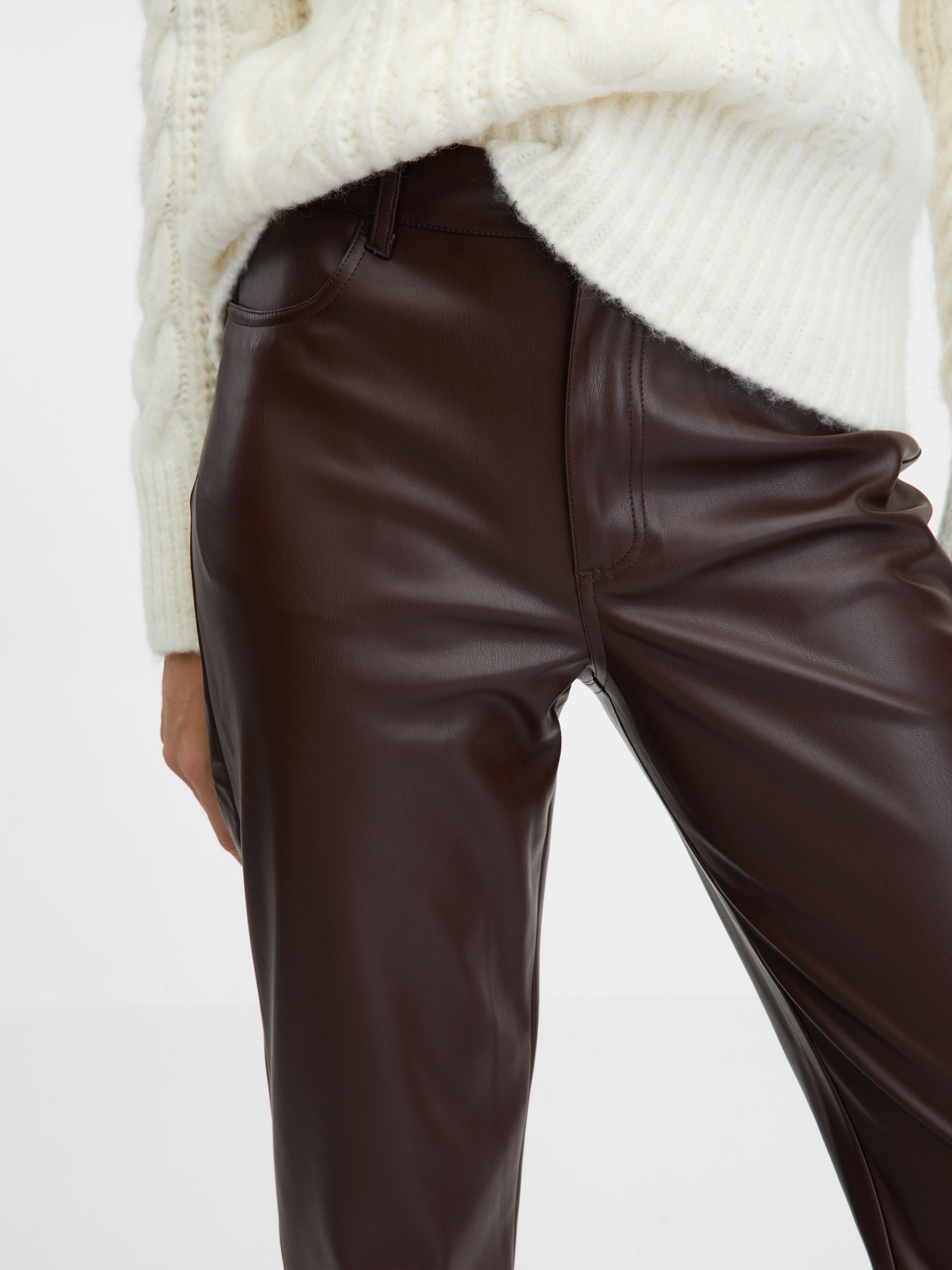Braune Damen Lederhose ORSAY