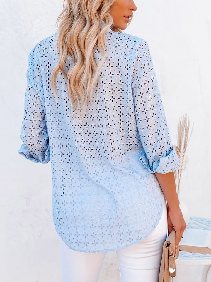 Milan Kiss Bluse in Hellblau günstig kaufen