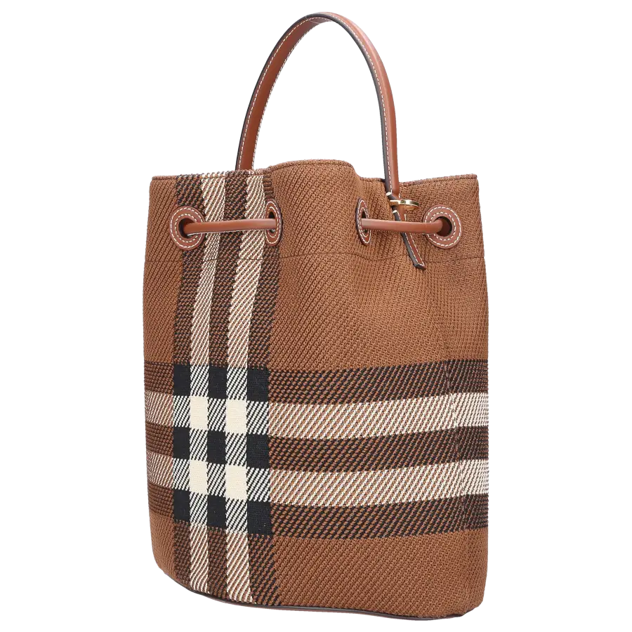 Burberry - Handtasche DRAWSTRING BUCKET Canvas - braun