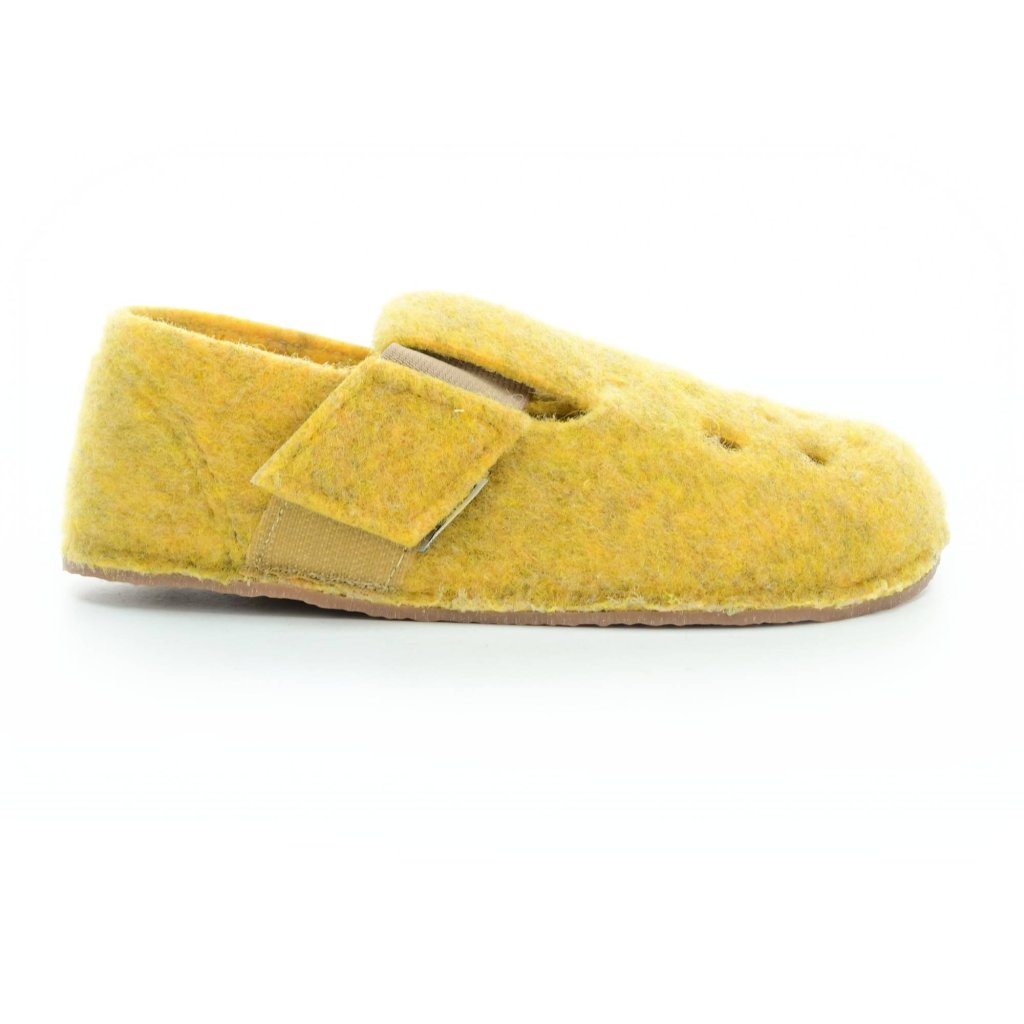 Pegres BF04 Gelb Barfußhauschuhe aus Filz