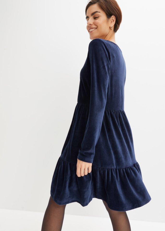 Cord-Kleid mit Langarm