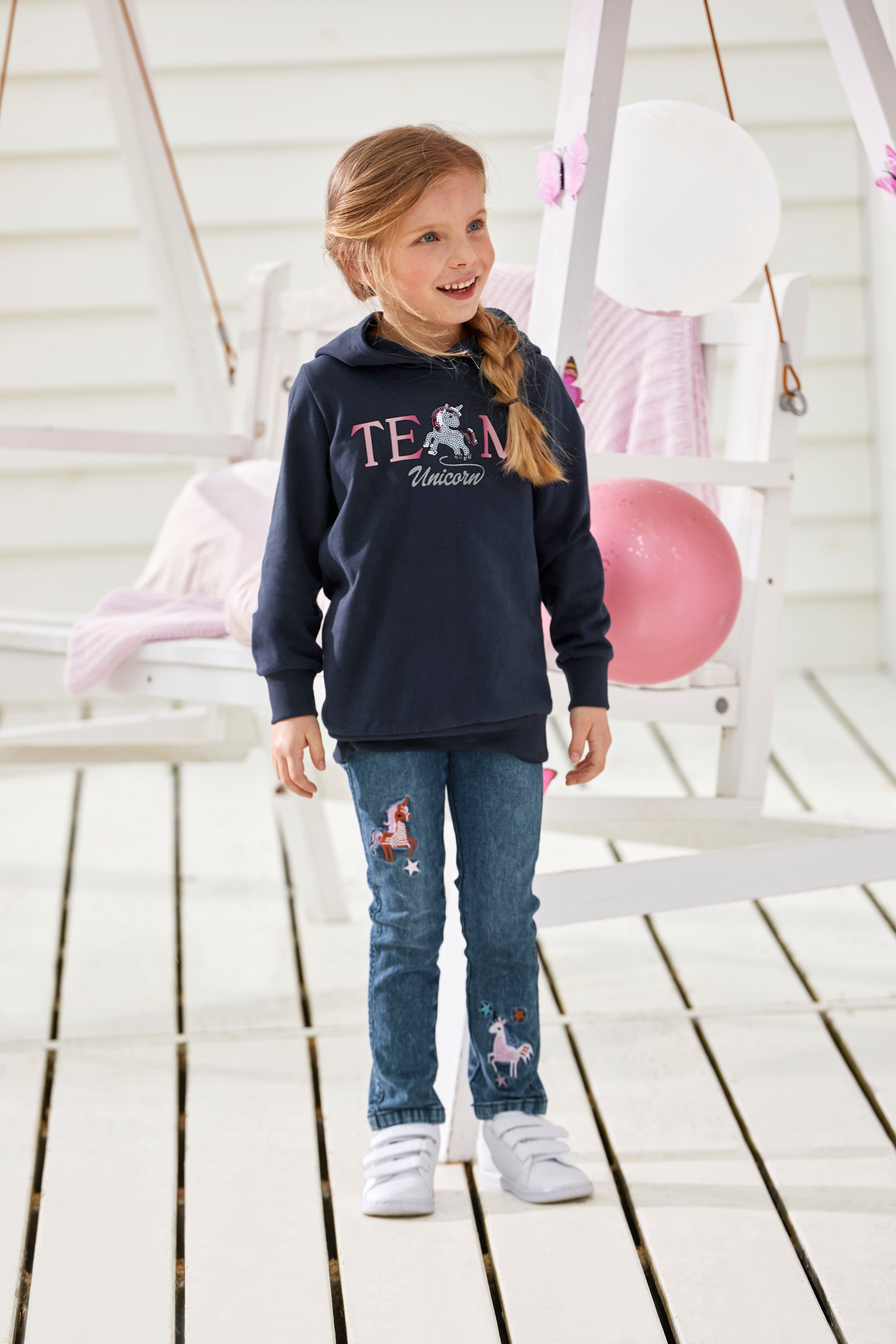 KIDSWORLD Longsweatshirt Team UNICORN mit Kapuze