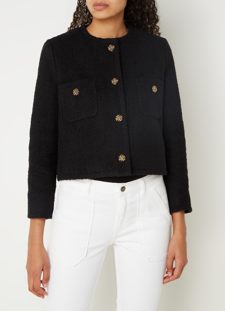 ba&sh Meredith tweed jacket with patch pockets