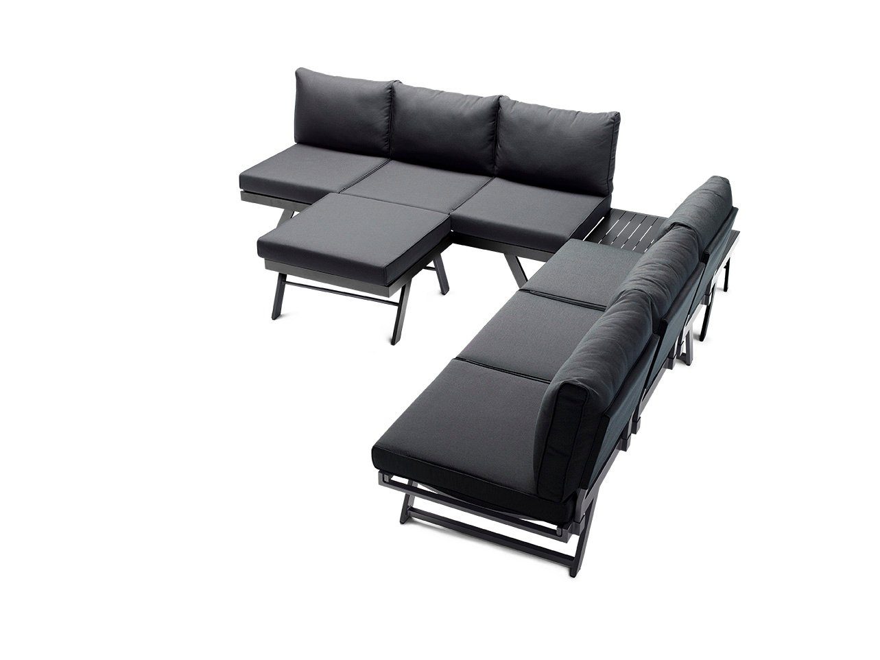 sieger EXKLUSIV Gartenlounge-Hocker Sieger Auckland Loungetisch/Hocker inkl. Kissen (1)