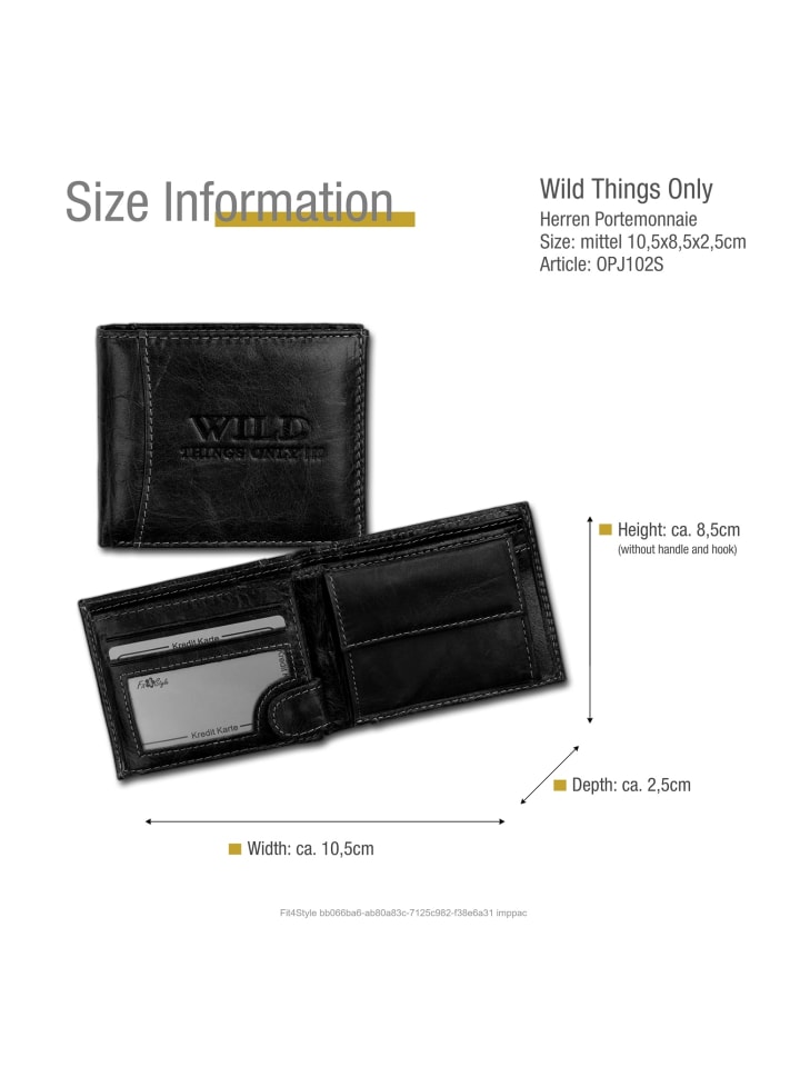 Wild Things Only Portemonnaie Leder ca. 10,5cm breit ca. 8,5cm hoch günstig kaufen onesize