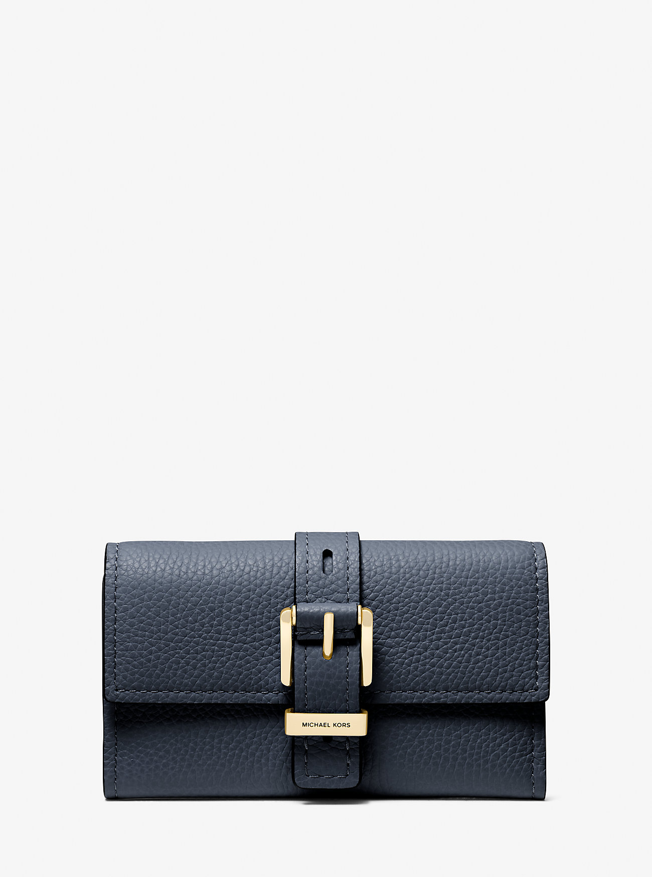 Nolita Medium Pebbled Leather Tri-Fold Wallet - NAVY