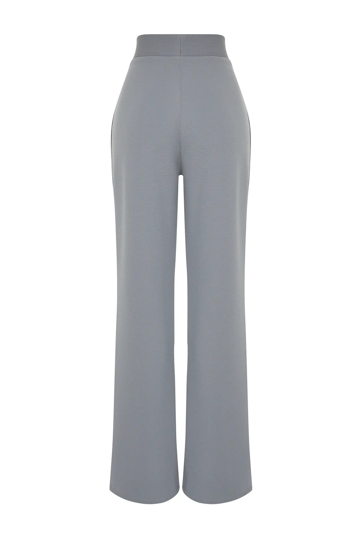 Trendyol Collection  Graue, plissierte Hose mit weitem Bein und entspanntem Schnitt TWOSS24PL00038