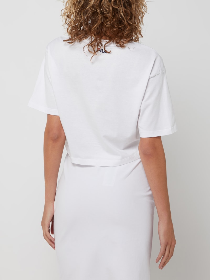 Cropped T-Shirt aus Baumwolle Modell 'Boituva' in weiß