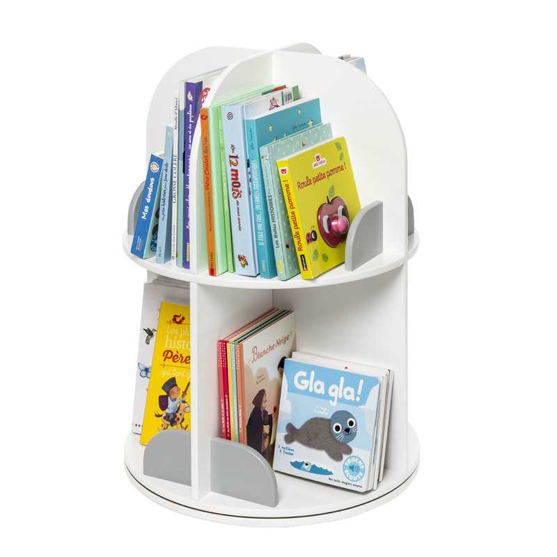 Bibliothèque pivotante blanc et gris Oxybul