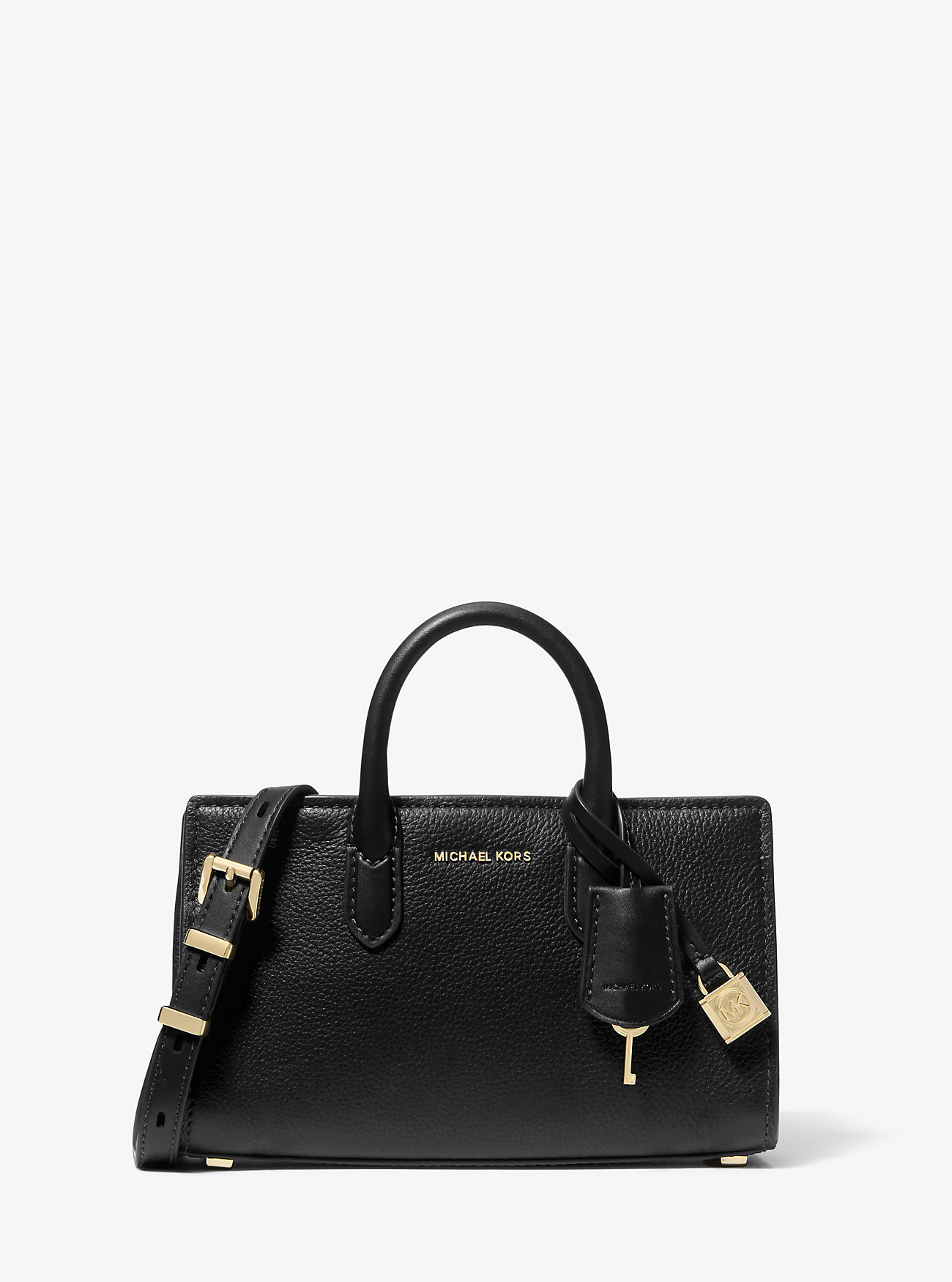 Scarlett ekstra liten crossbody-veske i skinn – SVART