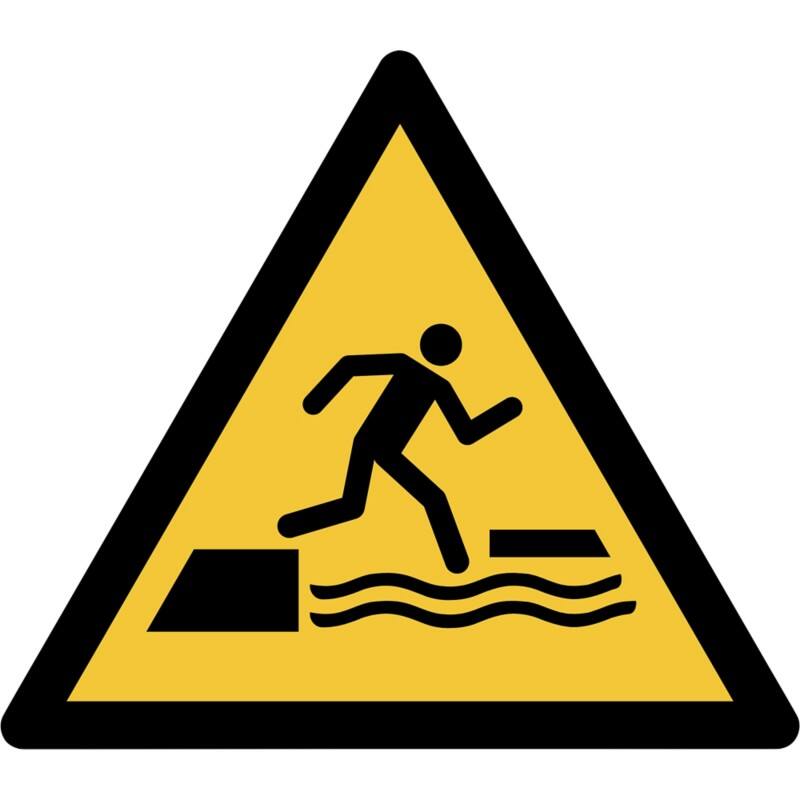 Djois Warnschild Warnung Sturzgefahr beim Betreten oder Verlassen einer schwimmenden Fläche Klebstoff, einschraubbar PP (Polypropylen) 20 (B) x 0,14 (H) cm 3 Stück