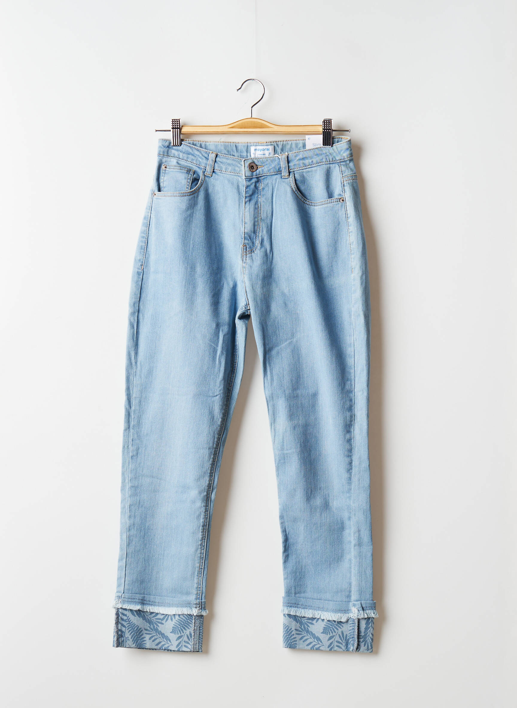 Mayoral Jeans Coupe Slim Fille couleur bleu
