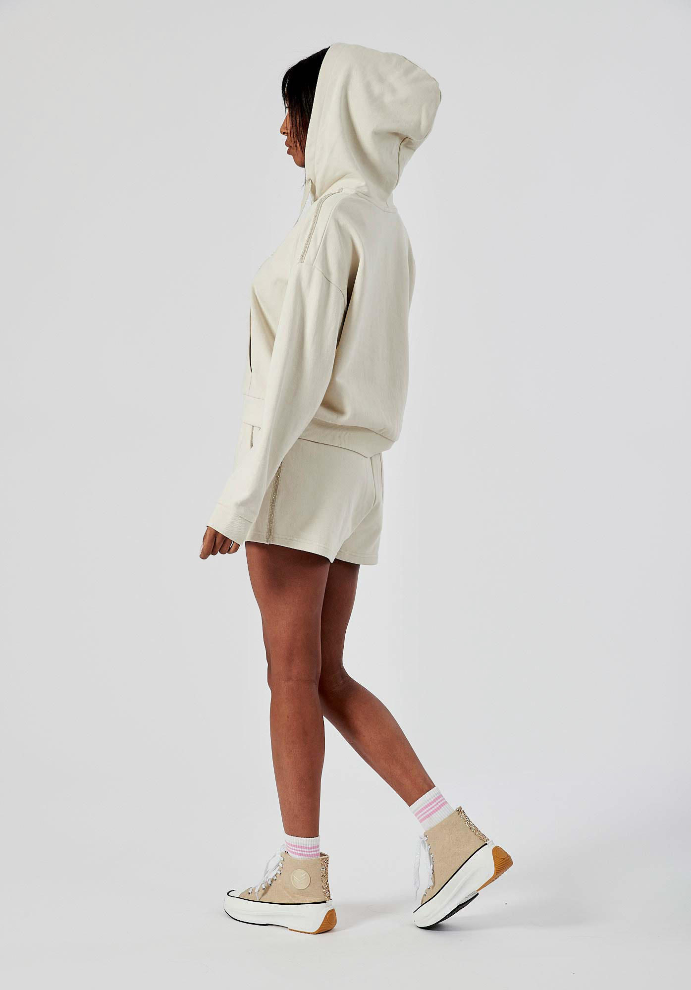 FEIA   Sweat zippé écru femme 100% coton