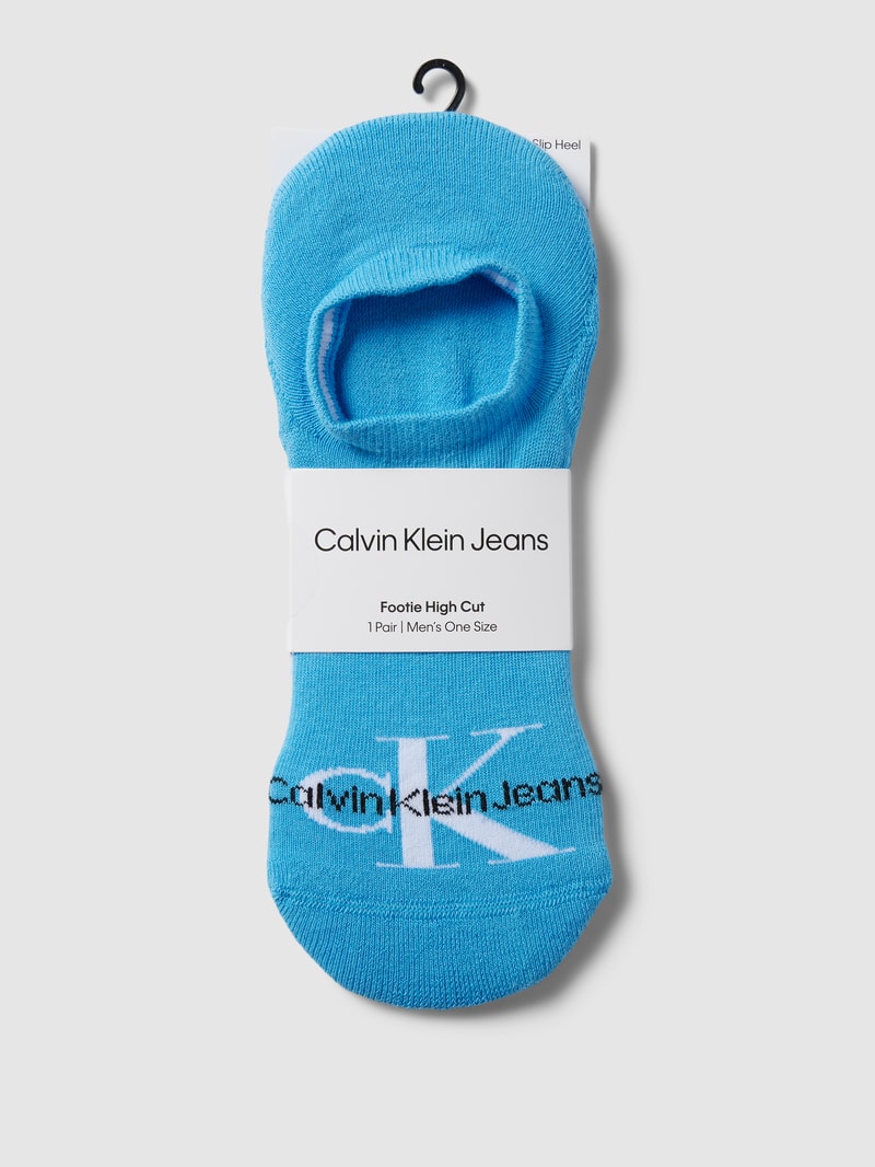 High Cut Füßlinge mit Label-Detail Modell 'FOOTIE' in blau