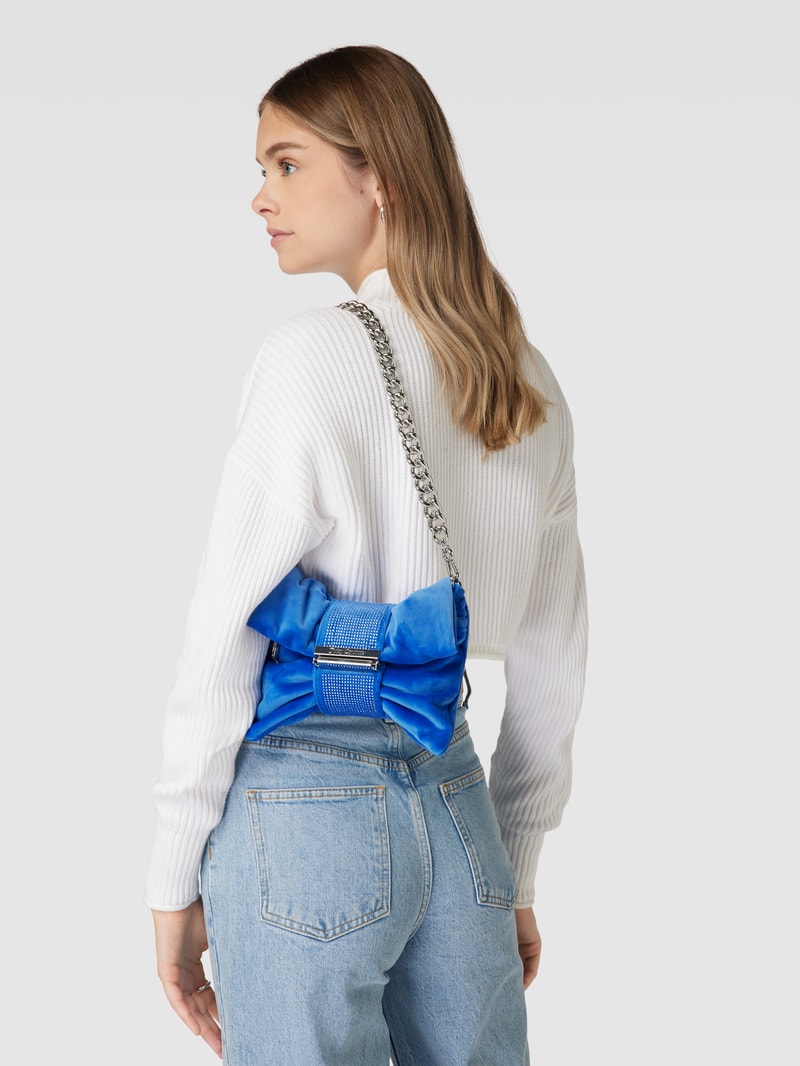 Handtasche mit Label-Detail Modell 'DAHLIA' in blau