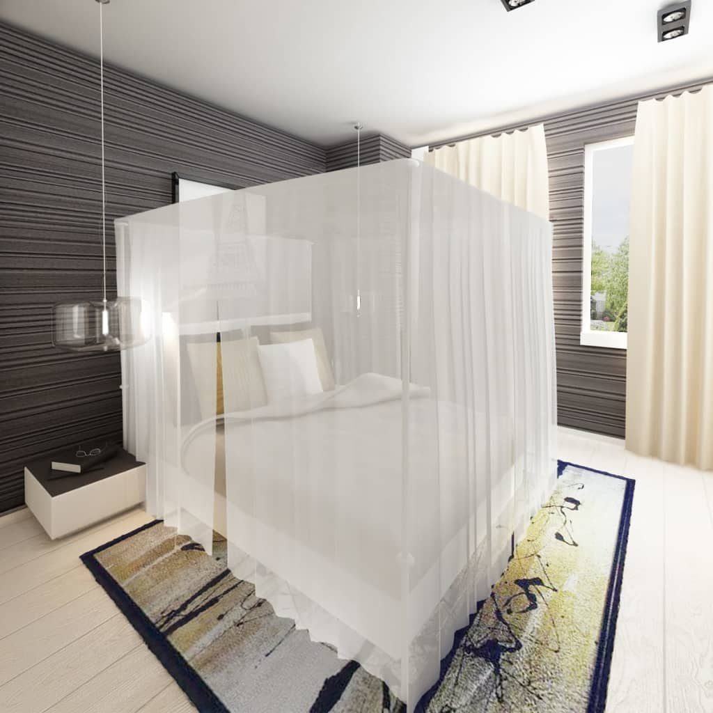vidaXL Moskitonetz Moskitonetz Bett zwei Stück quadratisches Set 3 Öffnungen