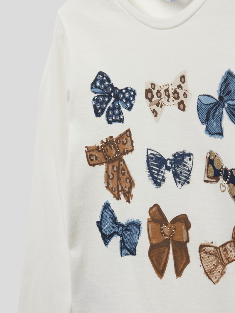 Longsleeve mit Motiv-Stickerei in ecru