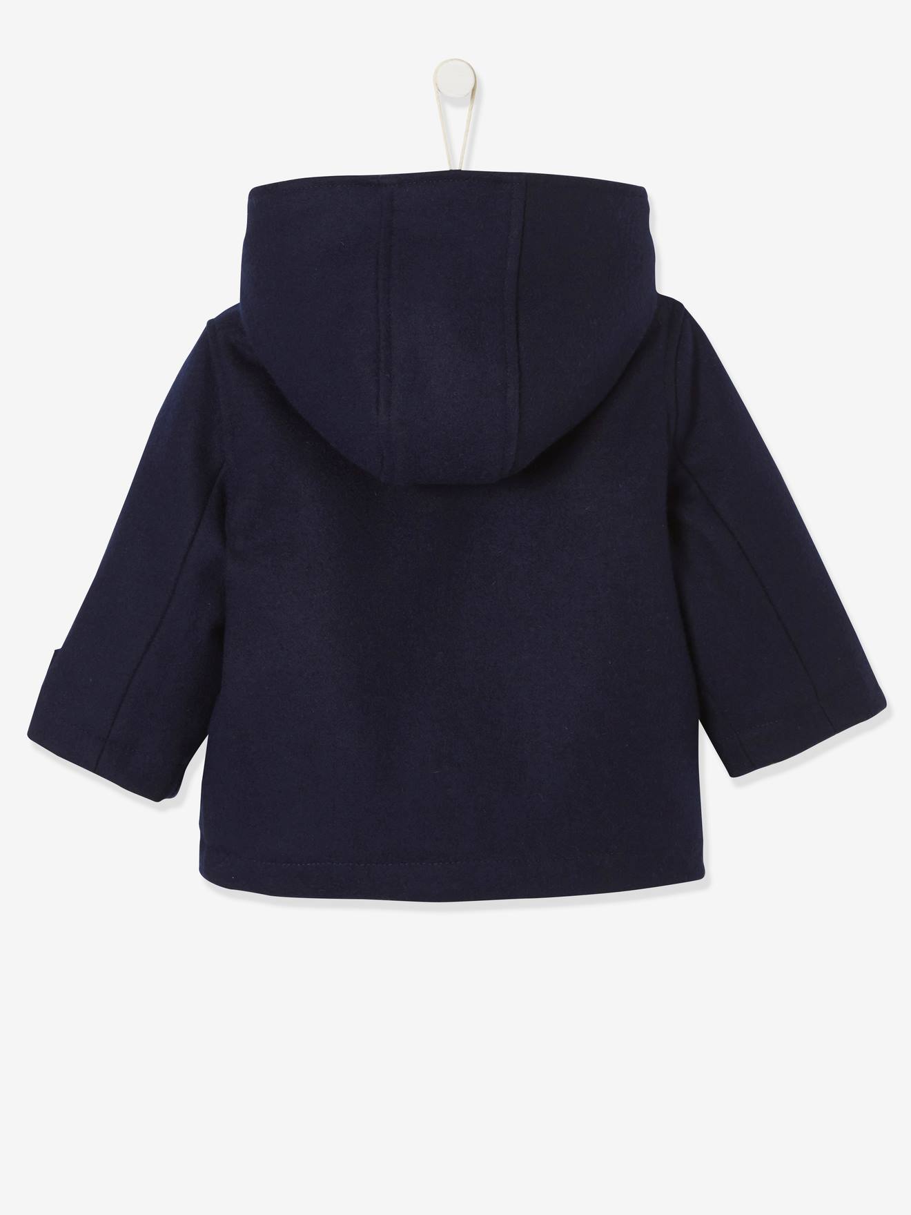 Vertbaudet Baby Jacke mit Kapuze, Dufflecoat, Recycling-Polyester - nachtblau