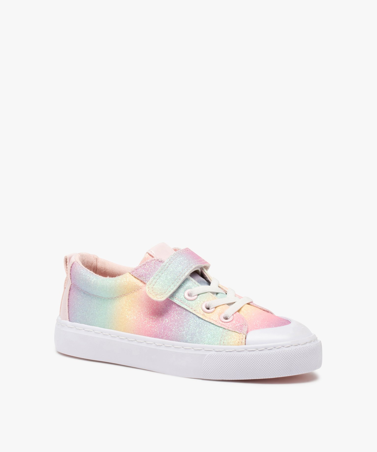 Tennis fille en toile arc-en-ciel à paillettes multicolore | GEMO