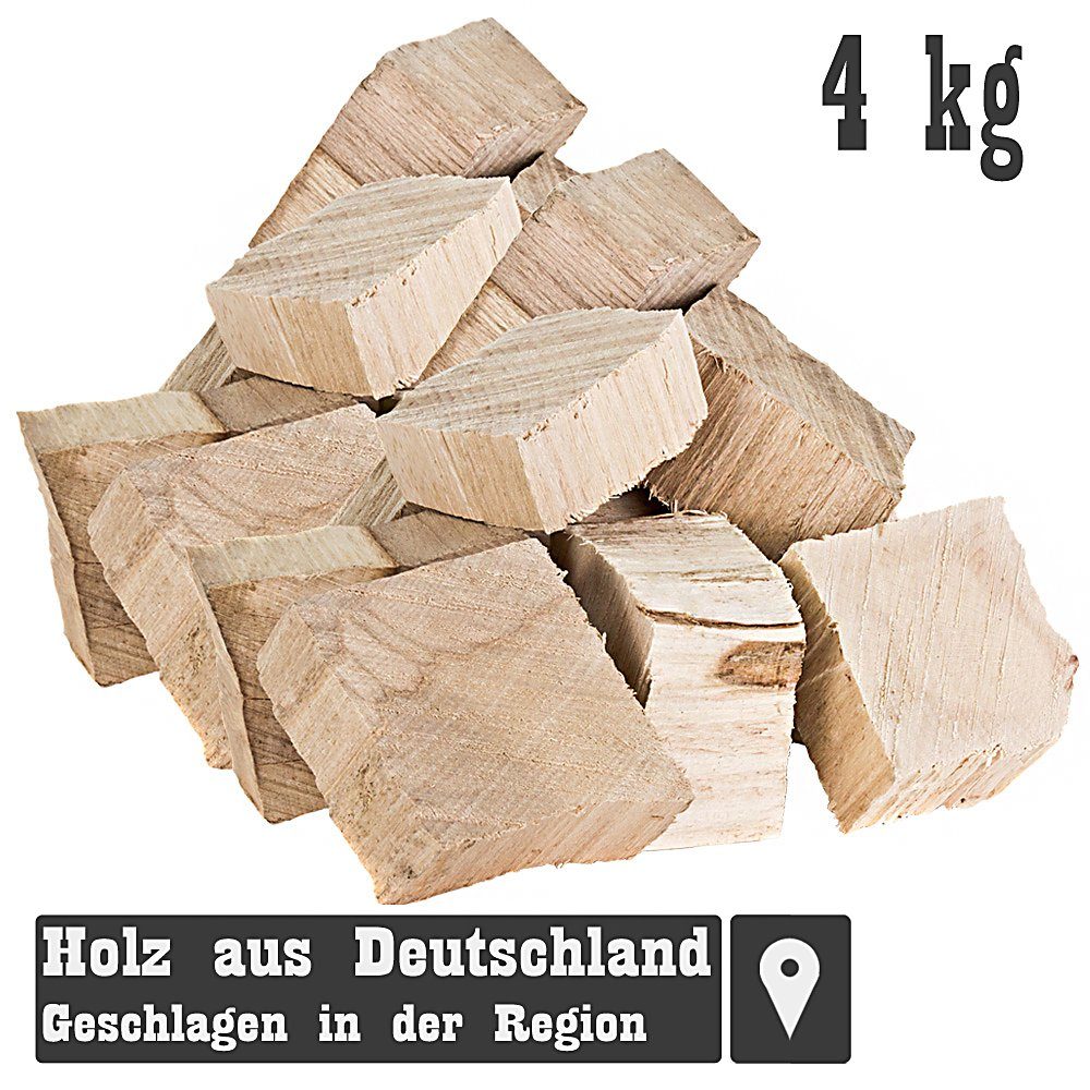 Grillmaster Räucherspäne Räucherklötze 4kg Buche Chunks Räuchern Smoken BBQ Grill Feuer, 4 kg