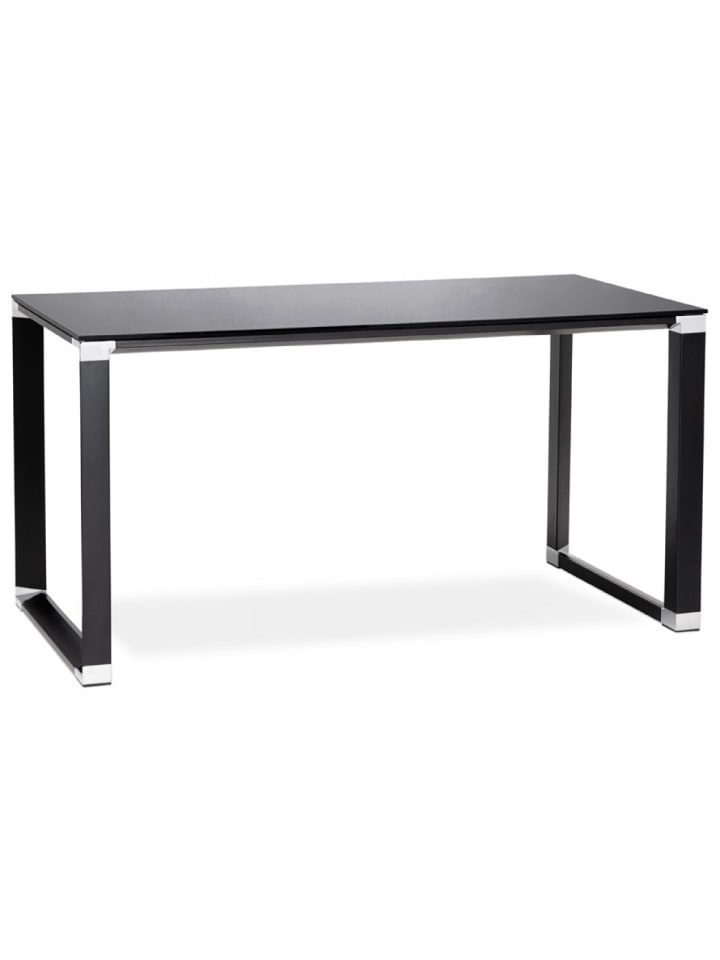 KADIMA DESIGN Chefschreibtisch aus Glas und Metall | Moderner Stil in Schwarz günstig kaufen