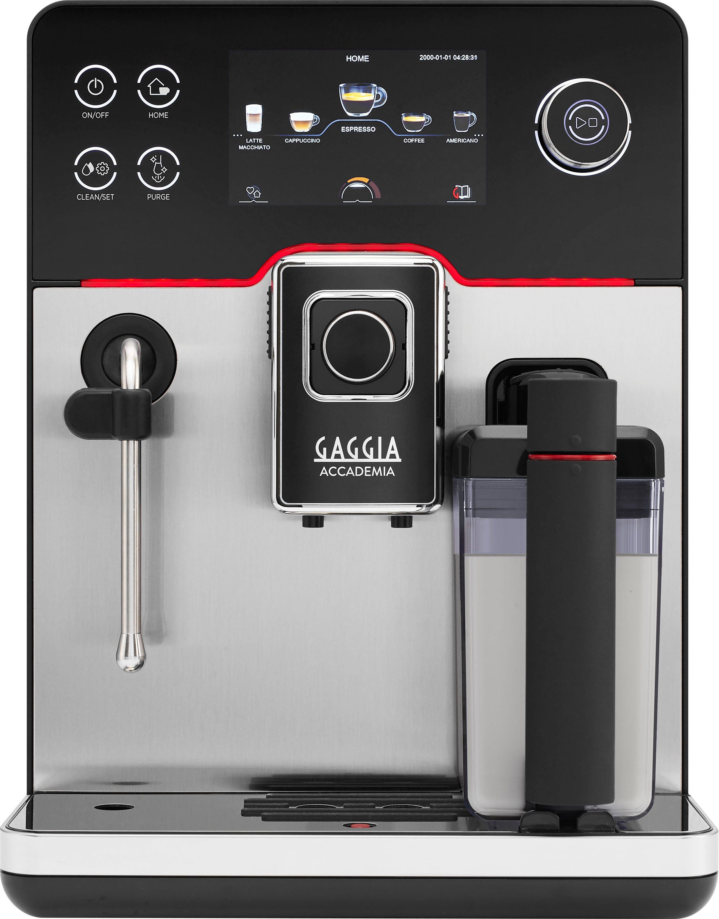 Gaggia Kaffeevollautomat Accademia Stainless Steel, vom Erfinder des Espresso - Barista@Home dank Espresso-Plus-System