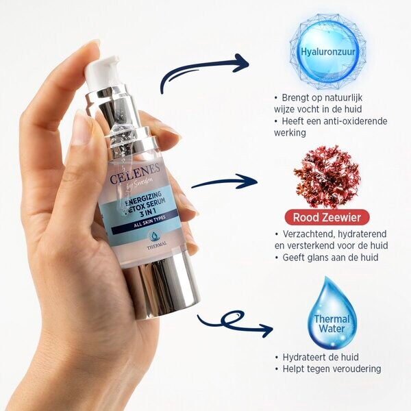 Celenes By Sweden 3-in-1 energisoiva detox-seerumi 30ml, kaikille ihotyypeille