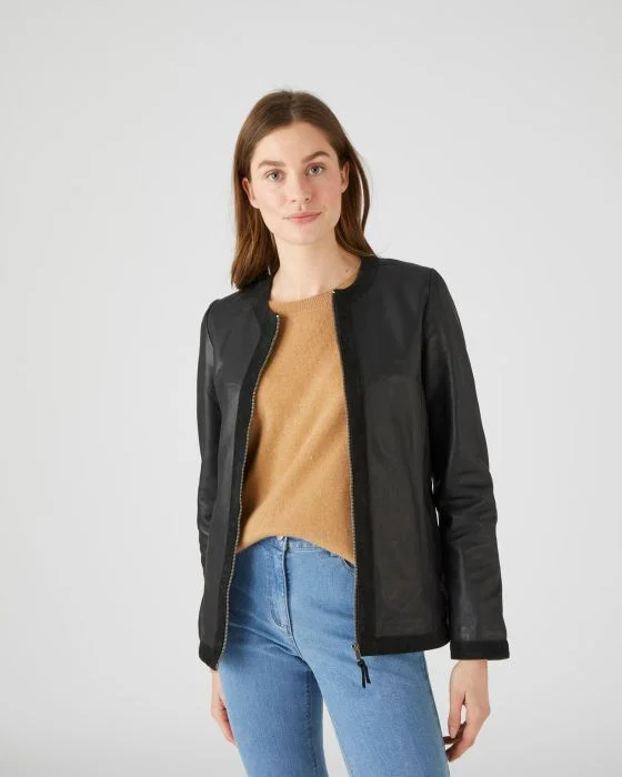 Veste cuir zippée
