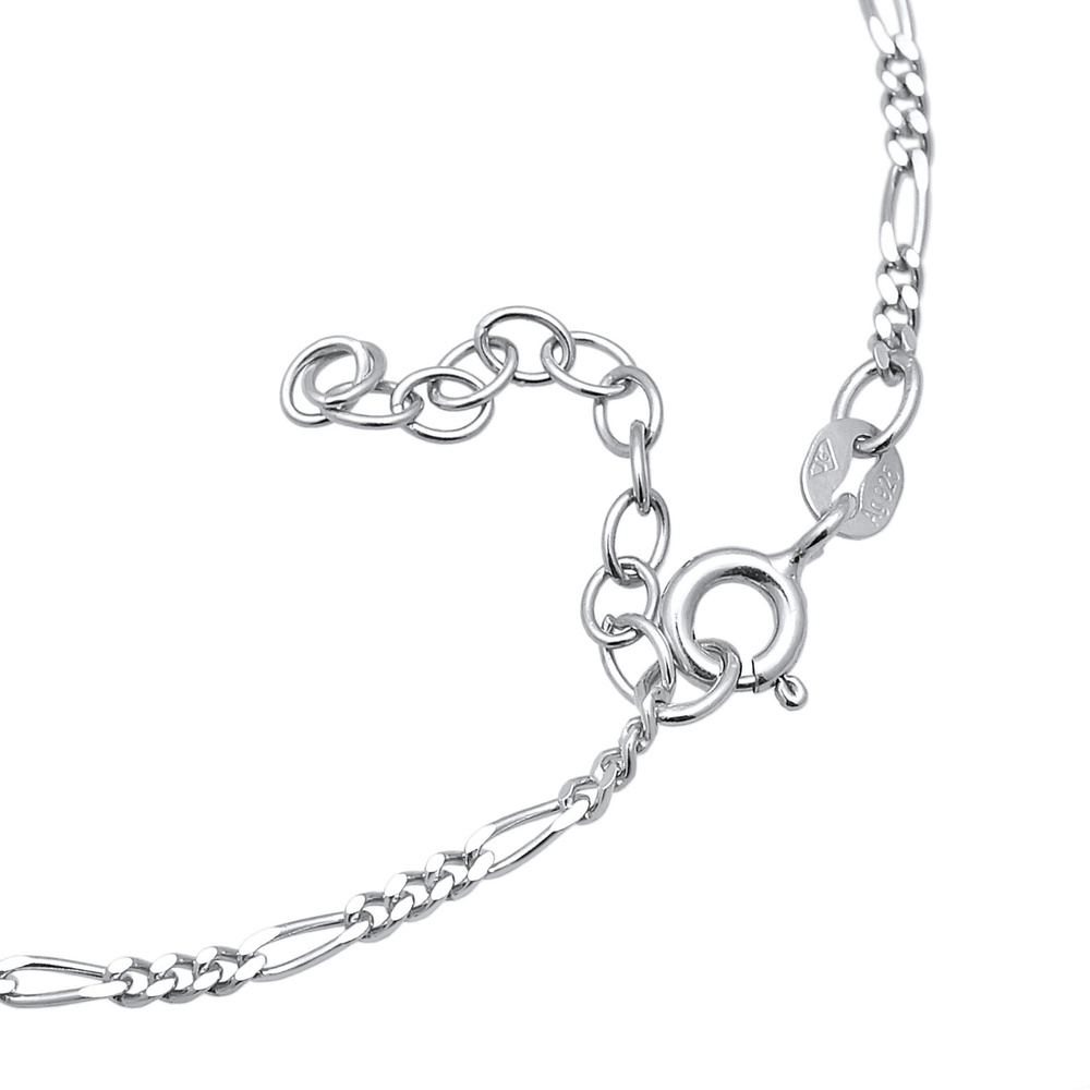 Elli Elli Bracelet Femmes chaîne à main Figaro avec cristaux en argent sterling 925 Bracelet
