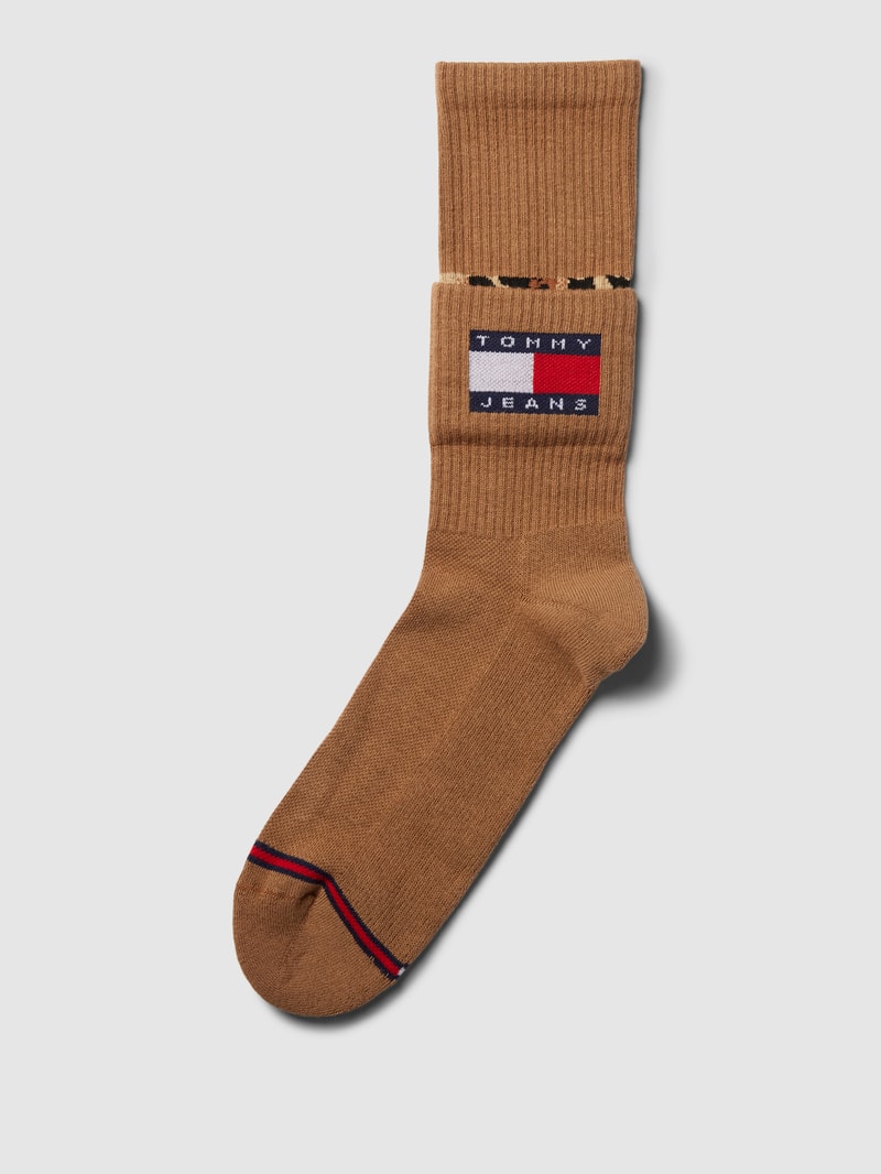 Socken mit Label-Details in camel