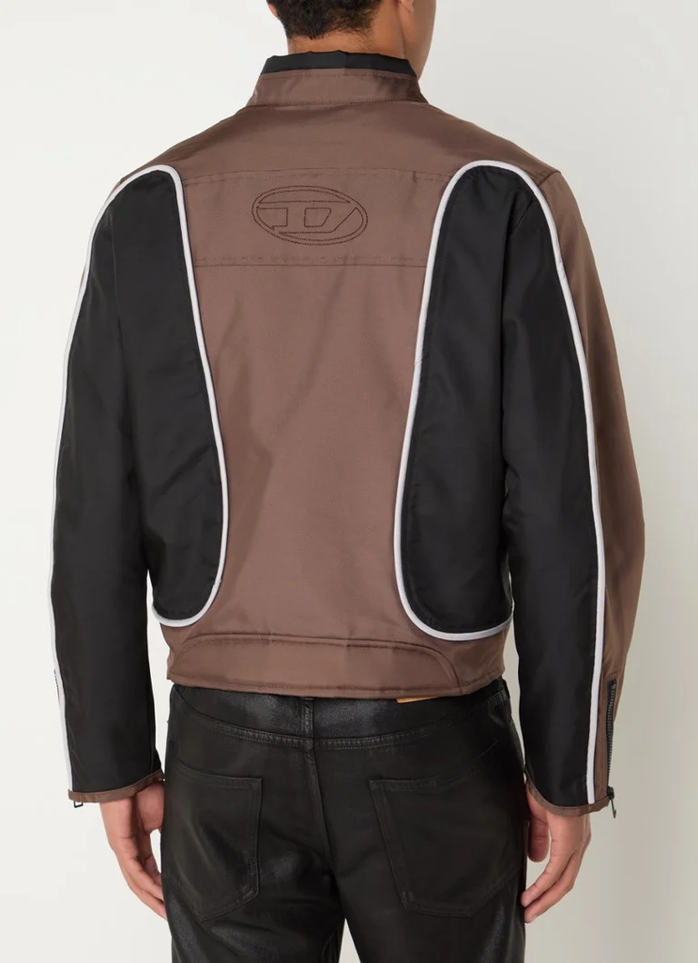 Diesel jacket with logo embroidery and zip pockets