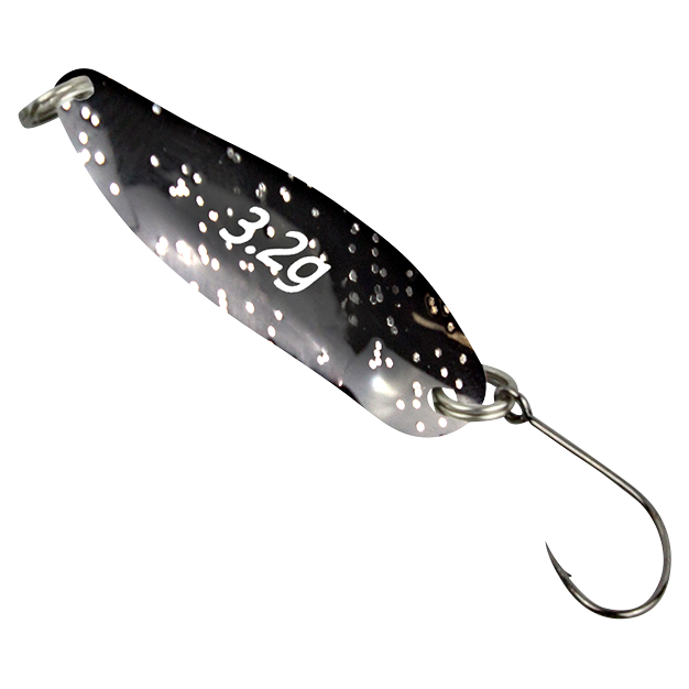 FTM Trout Spoon Hammer (3,2 g, Grün/Schwarz Glitter UV)