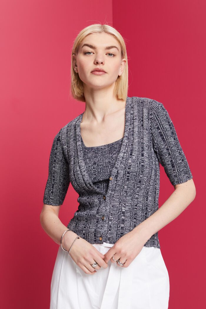 Kurzarm-Cardigan mit LENZING™ ECOVERO™