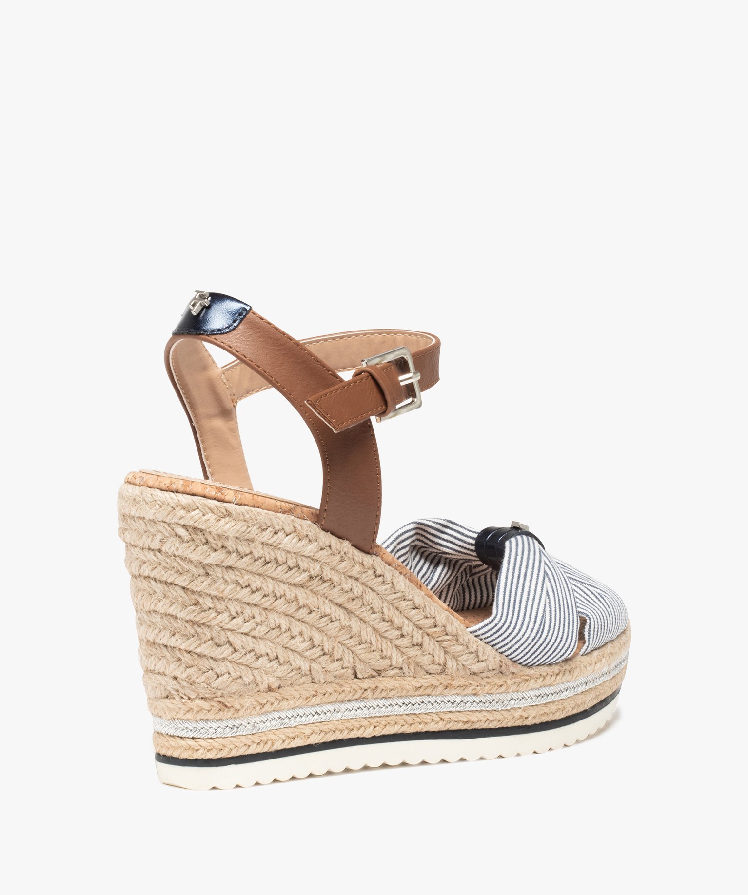 Sandales femme compensées dessus en toile - Tom Tailor marine | GEMO