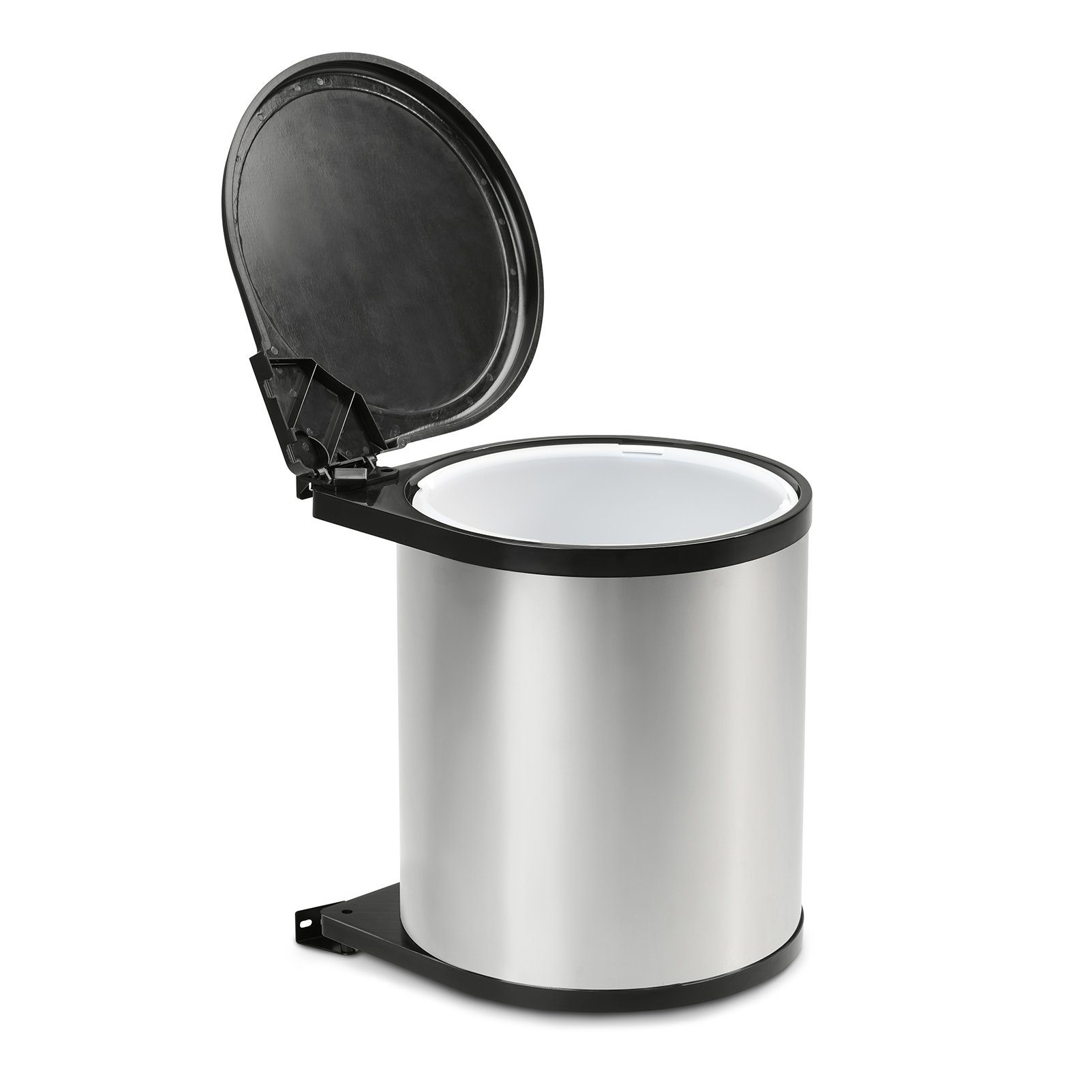 SVITA Einbaumülleimer, 12L, 26 cm Durchmesser, Schrankeinbau, Edelstahl, Silber